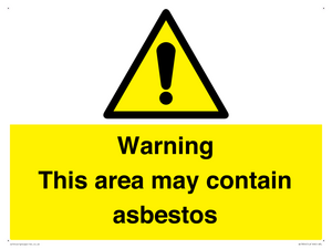 Warning This area may contain asbestos